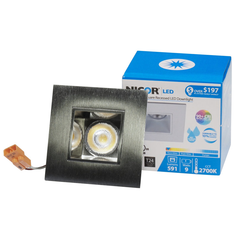 Ensemble d'éclairage encastré 3,13 "Remodel LED Retrofit, Nickel