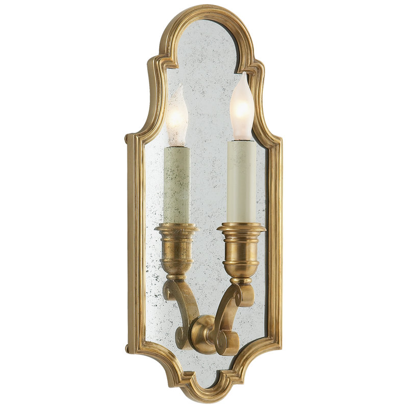 Chapman & Myers Sussex Small Framed Sconce, Antique-Burnished Brass