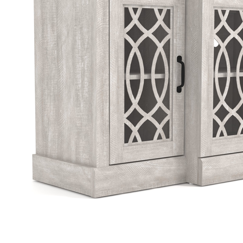 Buffet large 4 portes Eleana, Chêne gris cendré