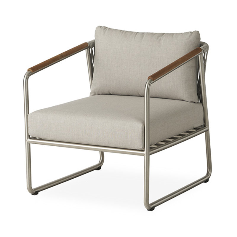 Elevation Outdoor Teak Armchair, Cottage Pepper