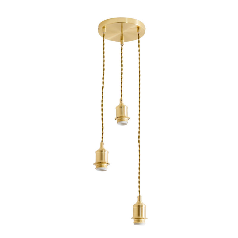3 - Light Pendant, Brushed Gold