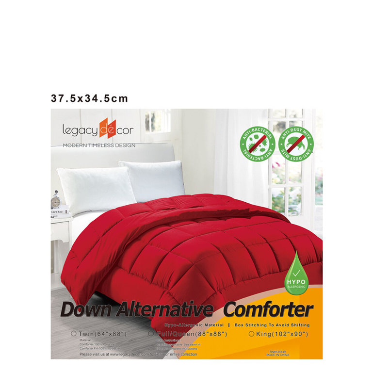 Édredon en duvet synthétique toutes saisons Crystal, Édredon double / grand, Rouge
