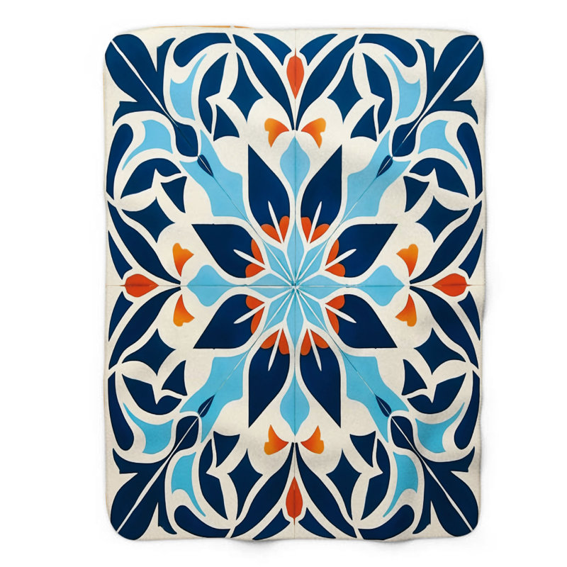 Motifs marocains exotiques - couverture de qualité supérieure 1 pièce, Grand lit