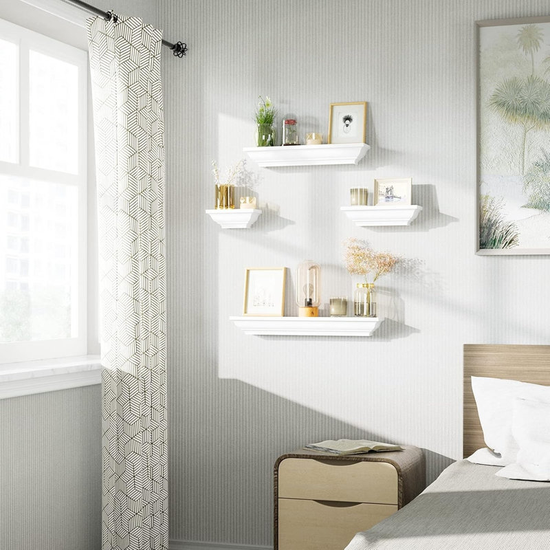 Tablettes Loating, tablettes murales en bois massif de 24 pouces