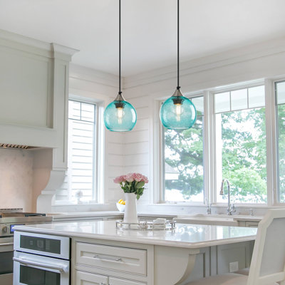Dariyon 2 - Pack Single Pendant Kitchen Island Lighting Globe Pendant Light Fixtures Modern Pendant Lighting for Kitchen Island Bedroom Living Dining Room Light Fixture