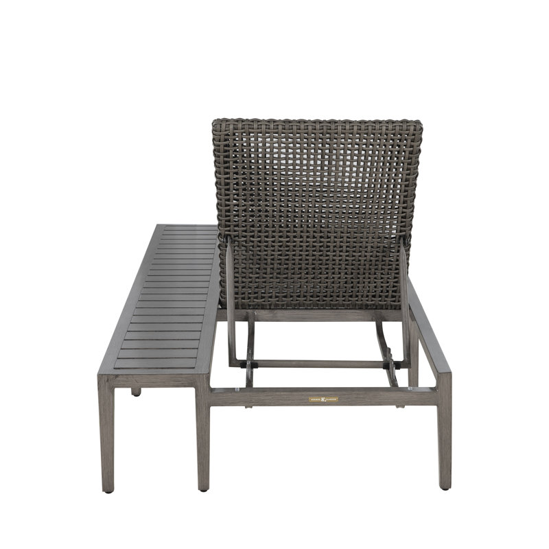 Harbor N-Dura Resin Wicker Outdoor Right Arm Chaise Lounge, No Welt + Standard Fill, Bali Pearl