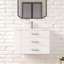 Ensemble de meuble-lavabo mural simple 30 po avec comptoir en céramique bleu marine Aurilla et tablette latérale gauche Aurilla-559038129-737632751-737632752