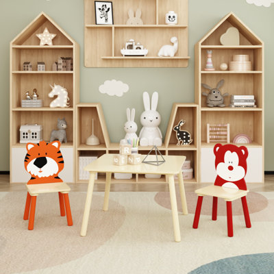 Ensemble de table pour enfants et 2 chaises, ensemble de 3 pièces de table et de tout-petits pour enfants, ensemble de table de jeu en bois