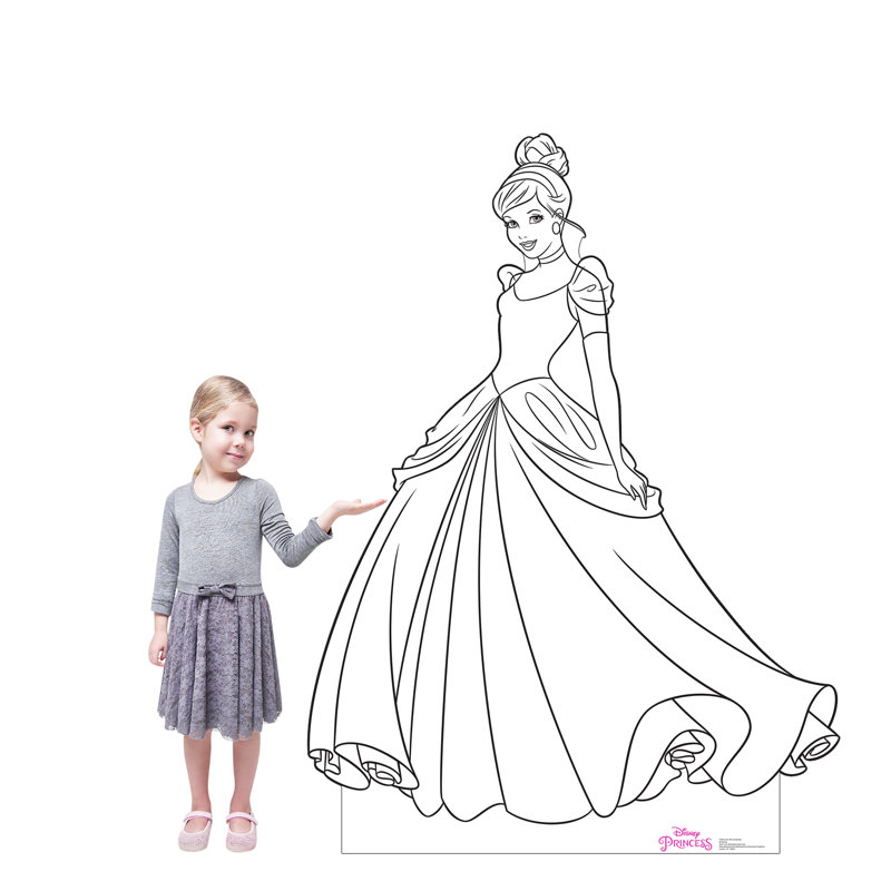 61" x 45" Color Me Cinderella Cardboard Standup