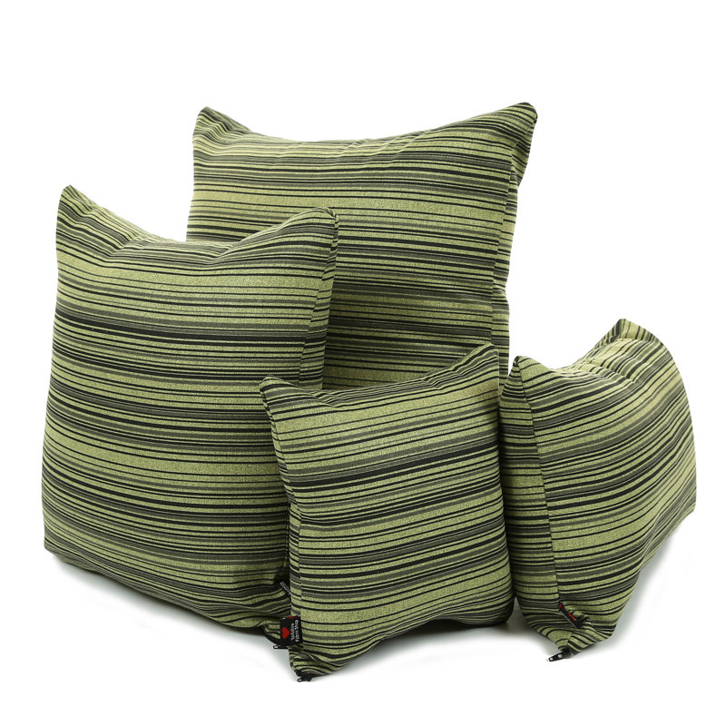 Aloysius Striped Square Cushion, Medium, Teal