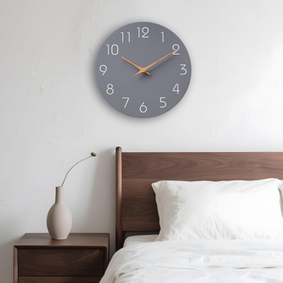 Grande horloge murale 16 po gris moderne silencieux sans tic-tac à piles décoratif pour chambre à coucher salle de bain salon cuisine bureau à domicile hôtel