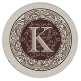 Monogram Letter 4-Pack Natural Sandstone Coasters