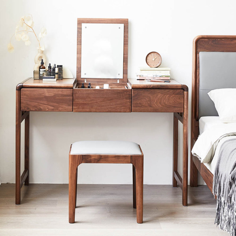 Black walnut solid wood clamshell dresser