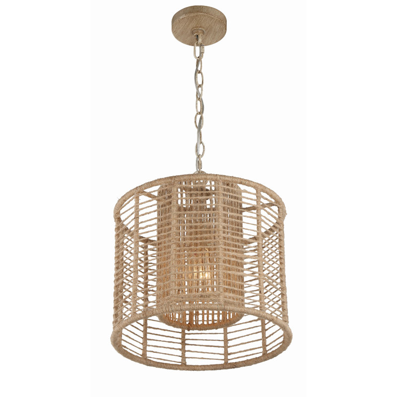 1 - Light Drum Pendant, Burnished Silver