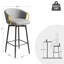 Ensemble de 2 chaises de bar pivotantes à 360 ° de style moderne avec une conception simple, des tabourets hauts confortables et des chaises de salle à manger flexibles convenant aux bars, aux restaurants et aux chaises de bar en velours