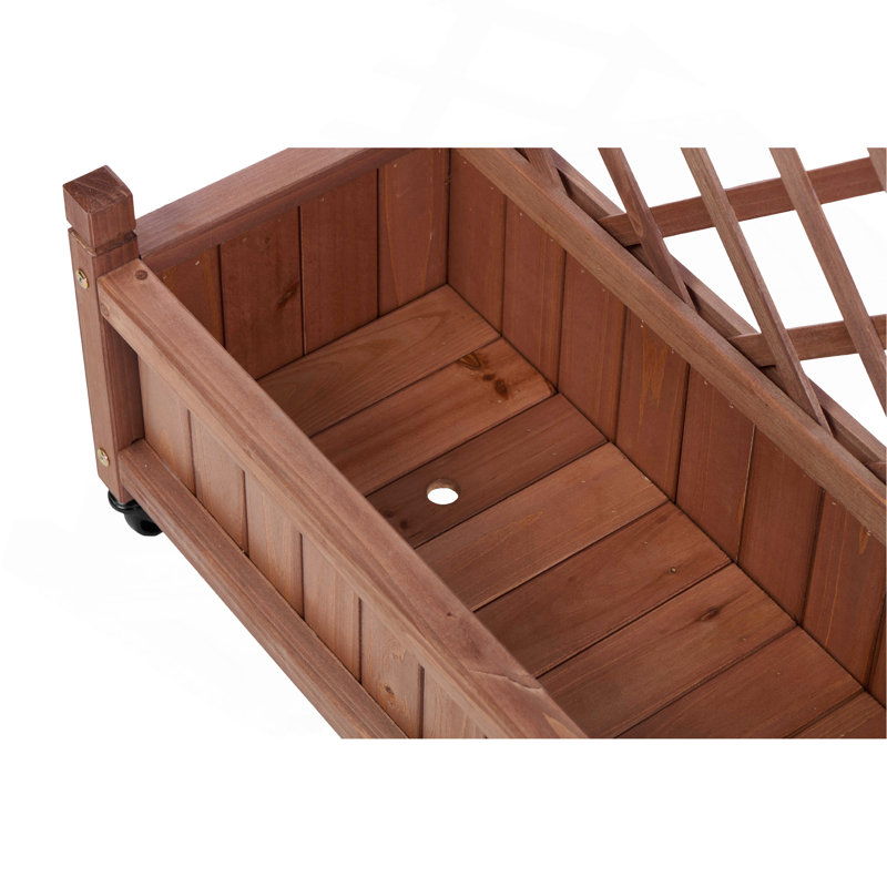 Lit de jardin surélevé avec treillis, boîte à fleurs d'extérieur en bois et support à plantes avec supports d'escalade