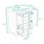 Meuble-lavabo en bois avec comptoir, 2 tiroirs et portes-130084660