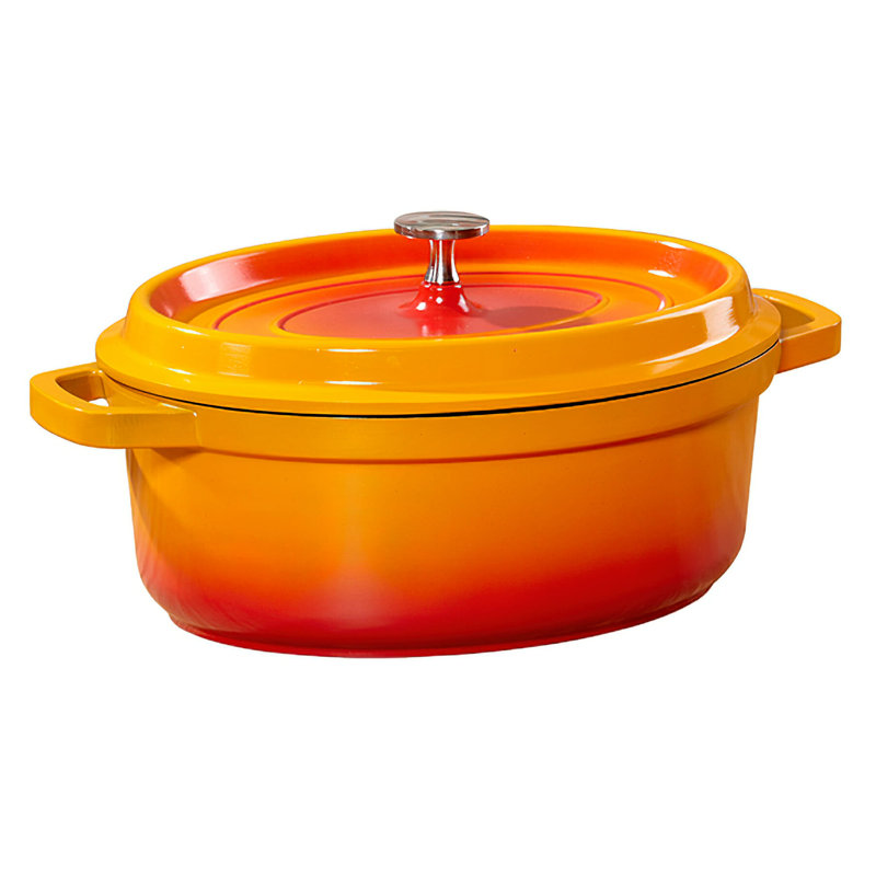 GET Cocotte ovale antiadhésive en fonte d'aluminium, gris, 3,5 pte