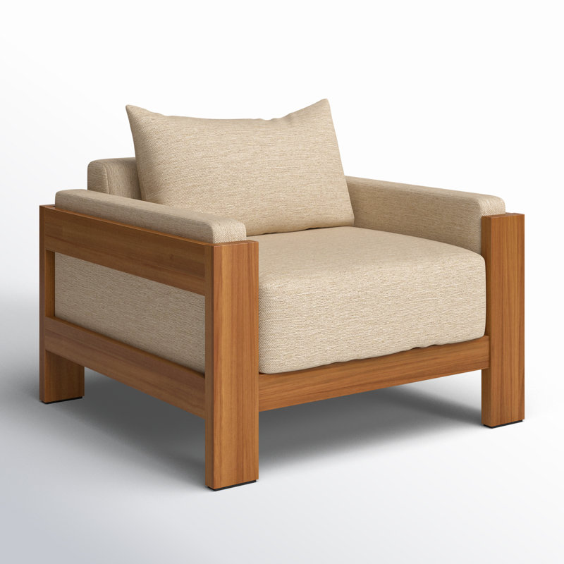 Nathanson Teak Patio Chair with Cushions