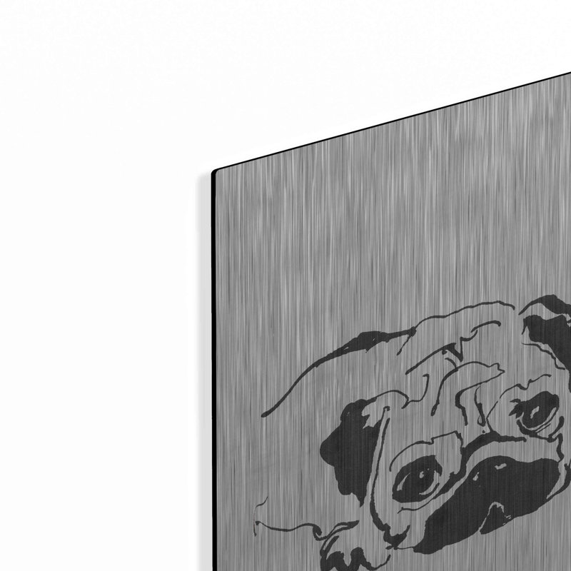«Line Dog Pug II» par Chris Paschke, H 12 po x l 12 po