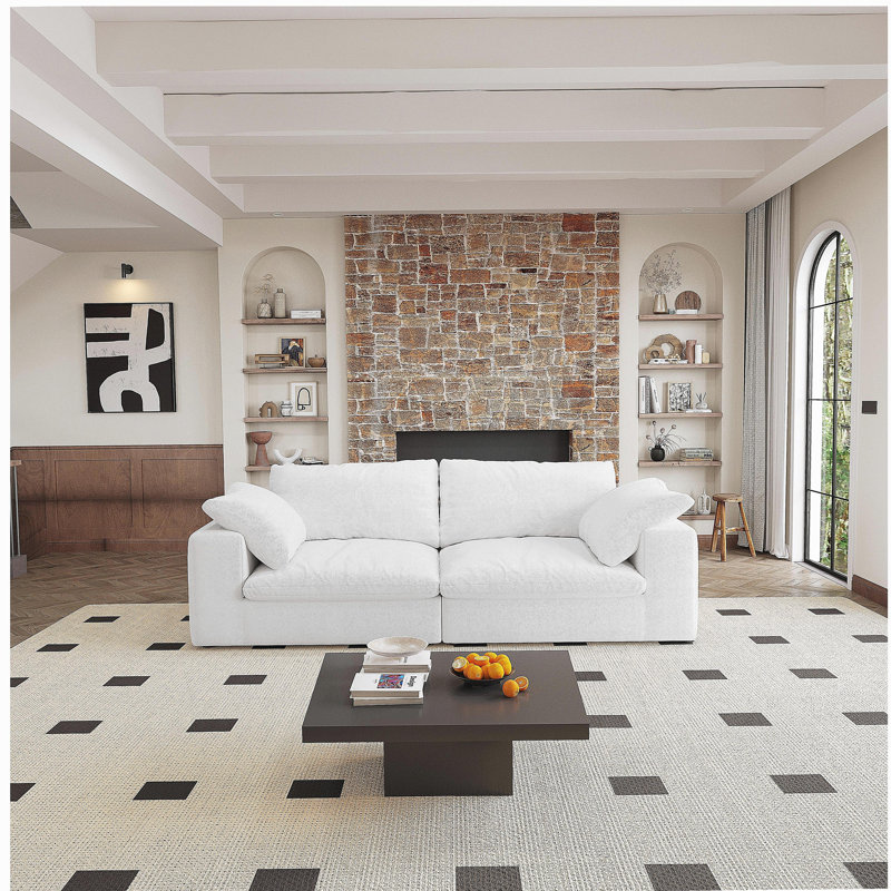 Canapé modulaire modulaire rembourré en duvet modulaire 80 "pour le salon, housses de coussin