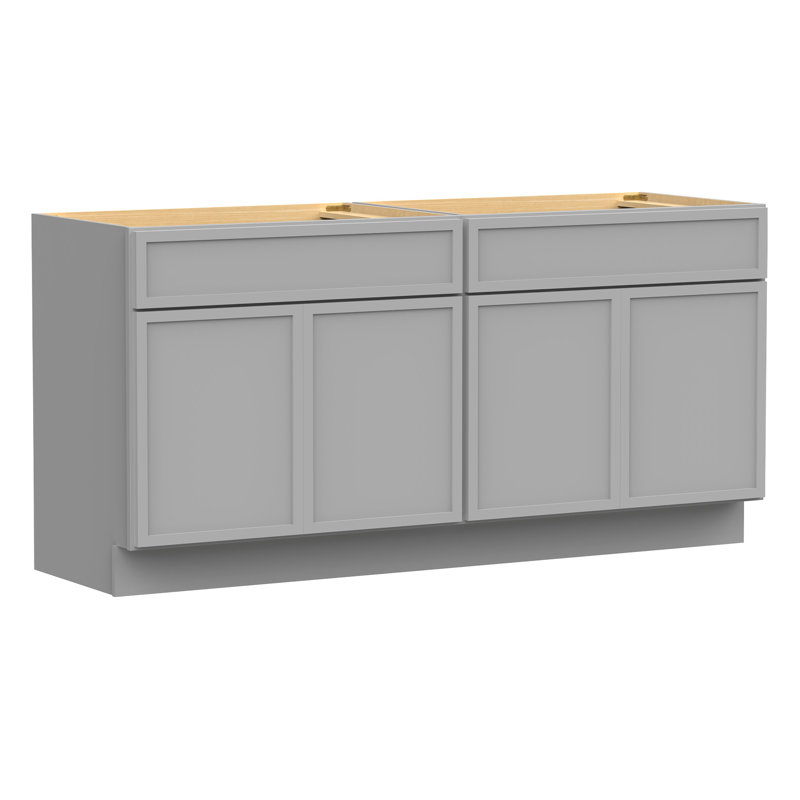 Base de meuble-lavabo double 60 po seulement, Gris