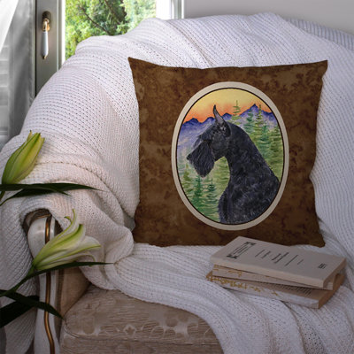 Coussin décoratif intérieur/extérieur brun schnauzer