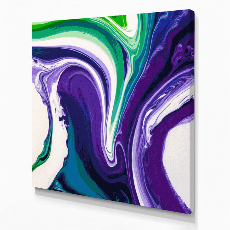 Abstrait art fluide sur toile mauve 45, H 12 po x l 12 po