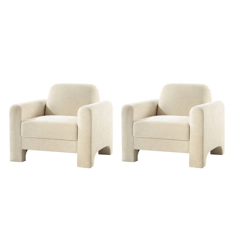 Upholstered Armchair, Ivory