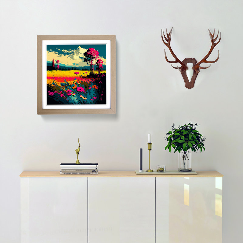 Meadow Pop Art - Framed Print, Oak