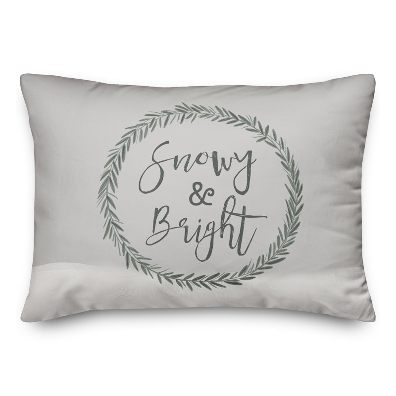  Snowy Right Wreath Rectangular Pillow Cover & Insert