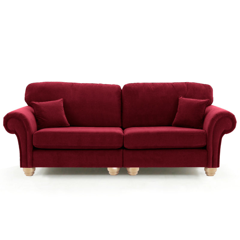 Foreston 4 Seater Velvet Sofa, Burgundy
