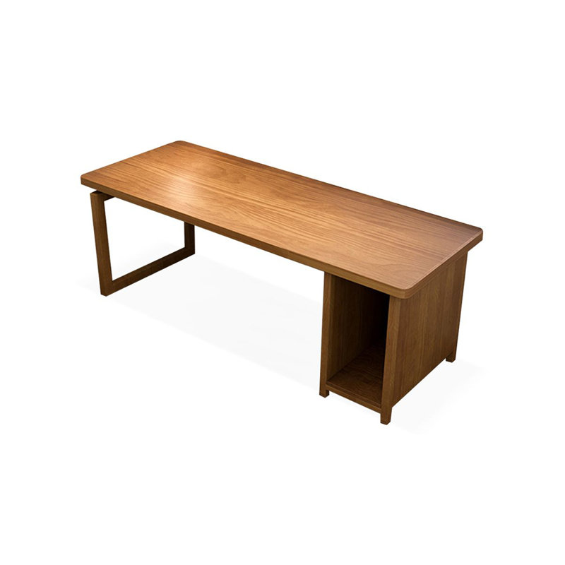 Walnut Rectangular Solid Wood Executive desk, Right, 29.53"H*62.99"W*23.62"D