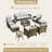 All - Weather Wicker Outdoor Furniture Set, Comfortable 9 - Piece Patio Seating Group with Rotating Chairs, Sofa Illuminated Coffee Table & Ottomans-111610395