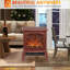 Foyer d'intérieur, foyer électrique autoportant de 18 po avec flamme réaliste, 750 W / 1 500 W | Rouge rubis-139134593