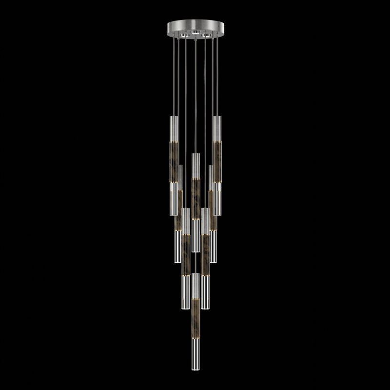 Antonia 11 - Light LED Pendant, Standard Silver Leaf/Brass