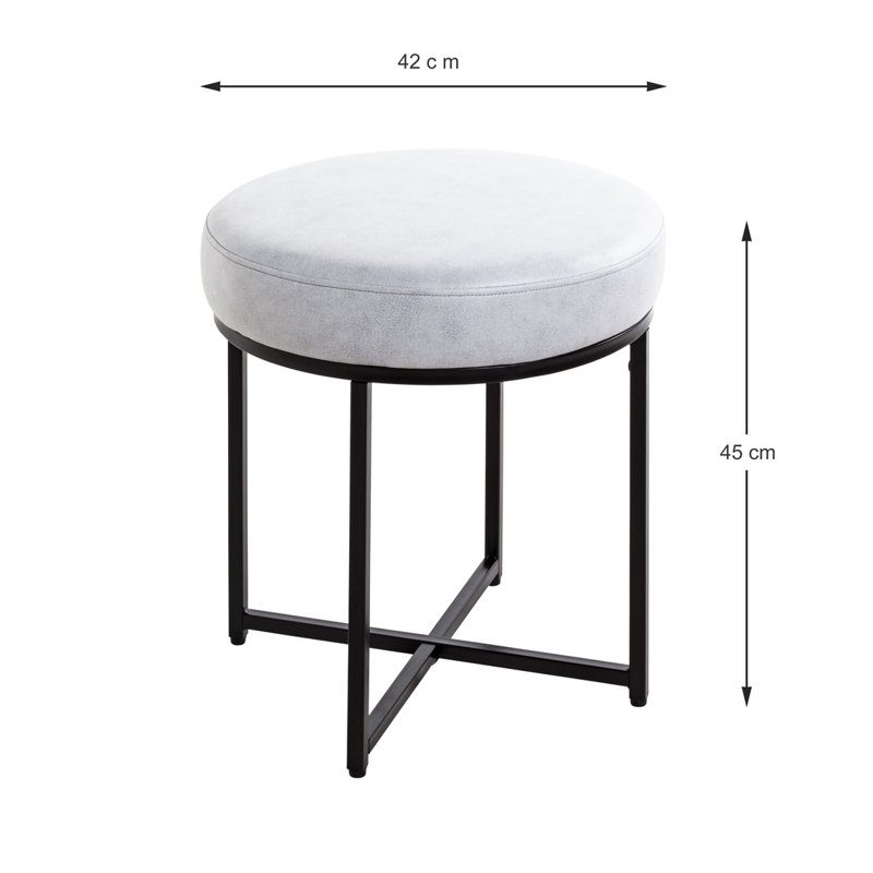 Menahil Stahl Accent Stool, White