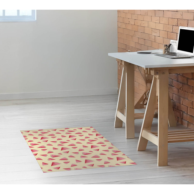 Tapis de bureau Summer Melon, L 60 po x P 84 po, Jaune