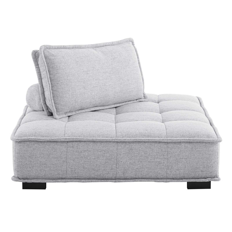 Fauteuil sans accoudoirs en tissu Modway, Polyester gris clair