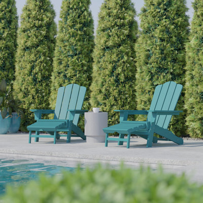 Chaise Adirondack en plastique toutes saisons avec repose-pieds Ayleah