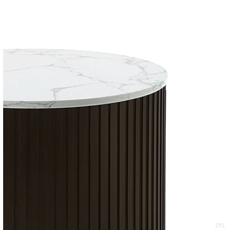 Manilla End Table With White Marble Top