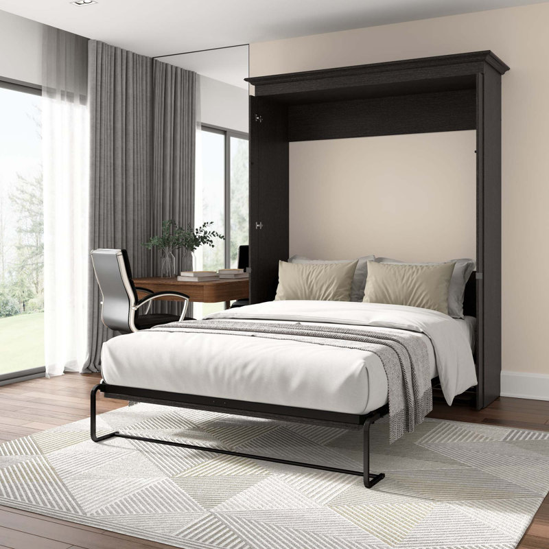 Grand lit escamotable Alvaretta, Gris foncé