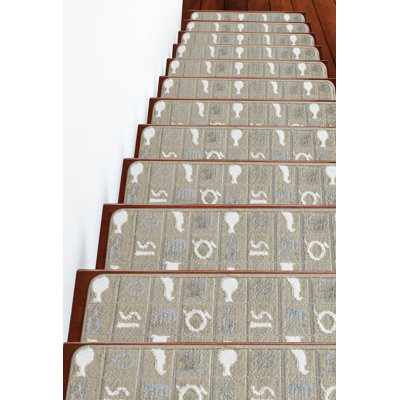 Tapis d'escalier intérieur antidérapant 9 po x 28 po Knipe Trellis