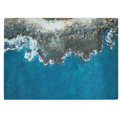Tempered Glass The Coast of Waianae in Honolulu Hawaii Chopping Board