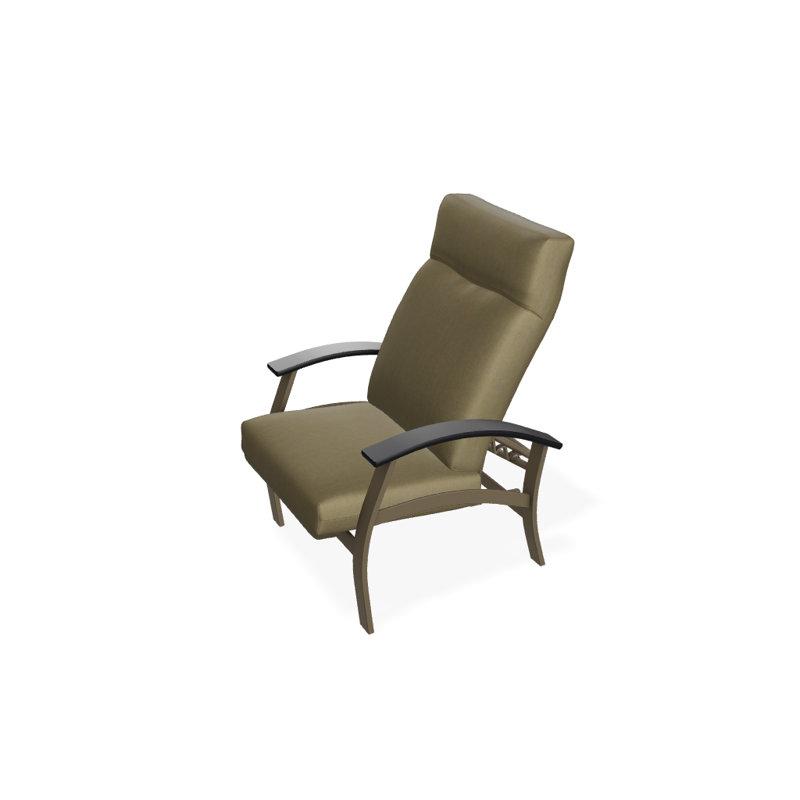 Chaise de patio inclinable avec coussins Askar, Sahara, Blanc P50, Bois de plage texturé