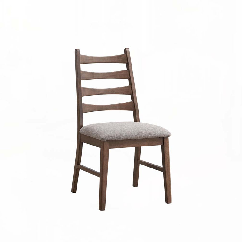 Ensemble de chaises de salle à manger rembourrées en lin avec dossier haut, 4 pieds, Gris