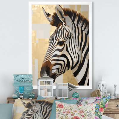 Beige et doré zèbre couleur II sur toile
