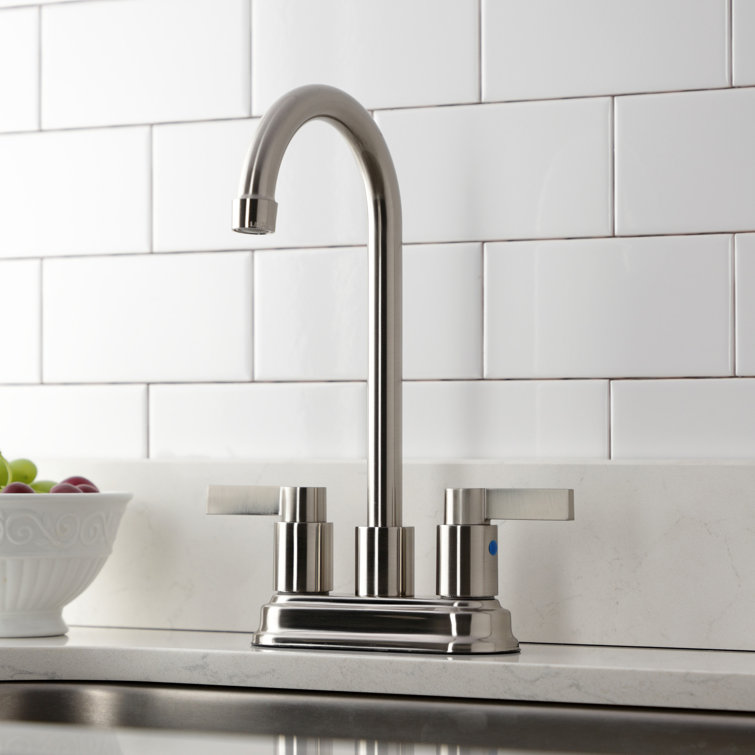 Kingston Brass NuvoFusion Two-Handle 2-Hole Deck Mount Bar Faucet