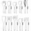 Ensemble d'ustensiles en bois de teck naturel 10 pièces pour la cuisson, ustensiles de cuisine antiadhésifs avec prise confortable, comprend des cuillères, des spatules, une louche et une fourchette