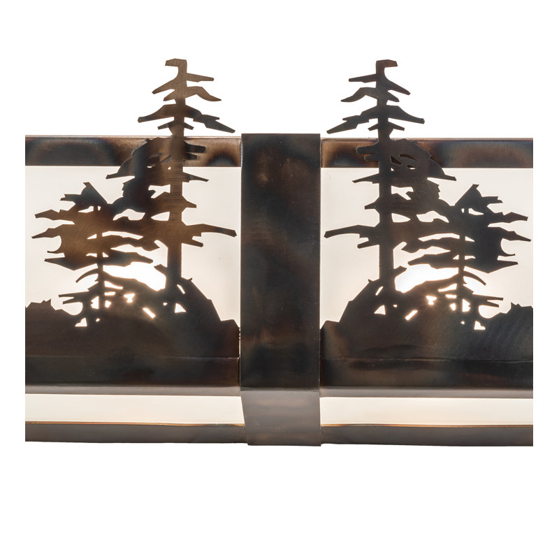 Éclairage de salle de bain 72 po, H 7 po x l 72 po x P 6,25 po, Transparent, Cuivre antique poli clair